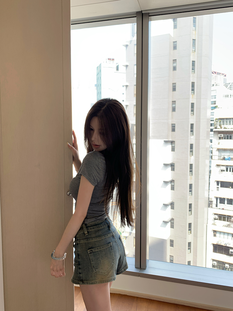 Summer Retro A-Line Denim Skirt for Women - Double Waist Mid-Waist Style, 90s Inspired Fashion Summer Retro A-Line Denim Skirt for Women - Double Waist Mid-Waist Style, 90s Inspired Fashion