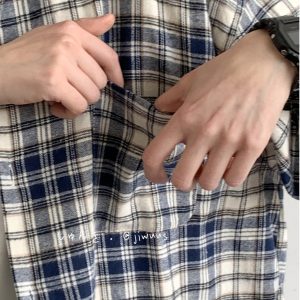 Summer Retro Plaid Short Sleeve Shirt for Men and Women - Casual Loose Fit College Style Work Shirt