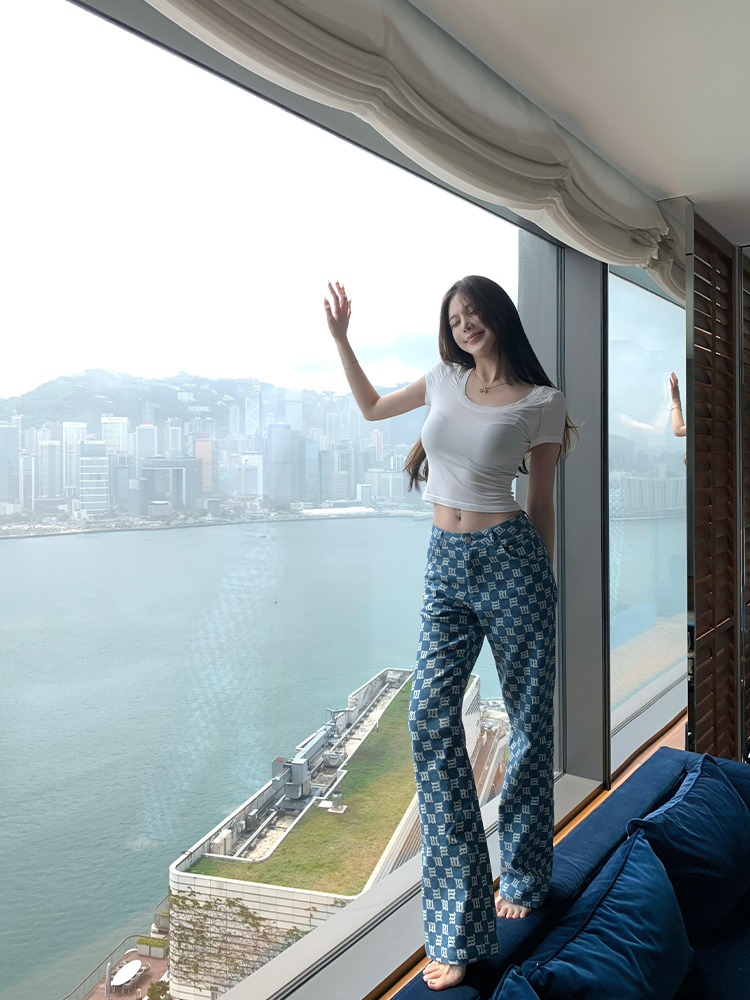 Summer Semi-Permanent Short Sleeve T-Shirt - Women's Basic Versatile Slim Fit Top for Hot Girls - 90s Inspired Fashion Summer Semi-Permanent Short Sleeve T-Shirt - Women's Basic Versatile Slim Fit Top for Hot Girls - 90s Inspired Fashion