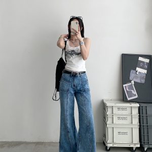 Summer Sleeveless Tank Top for Women - Blurred Sun Grapefruit Smoke Print, 2025 Trendy Inner Wear, Perfect for Layering