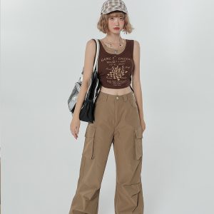 Summer Slim Fit Camisole T-Shirt - American Sweet Cool Style Sleeveless Fake Two-Piece Top for Women