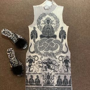 Summer Snake Print High-Elastic Mesh Vest - Trendy Single-Layer Top for a 90s-Inspired Look