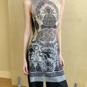 Summer Snake Print High-Elastic Mesh Vest - Trendy Single-Layer Top for a 90s-Inspired Look