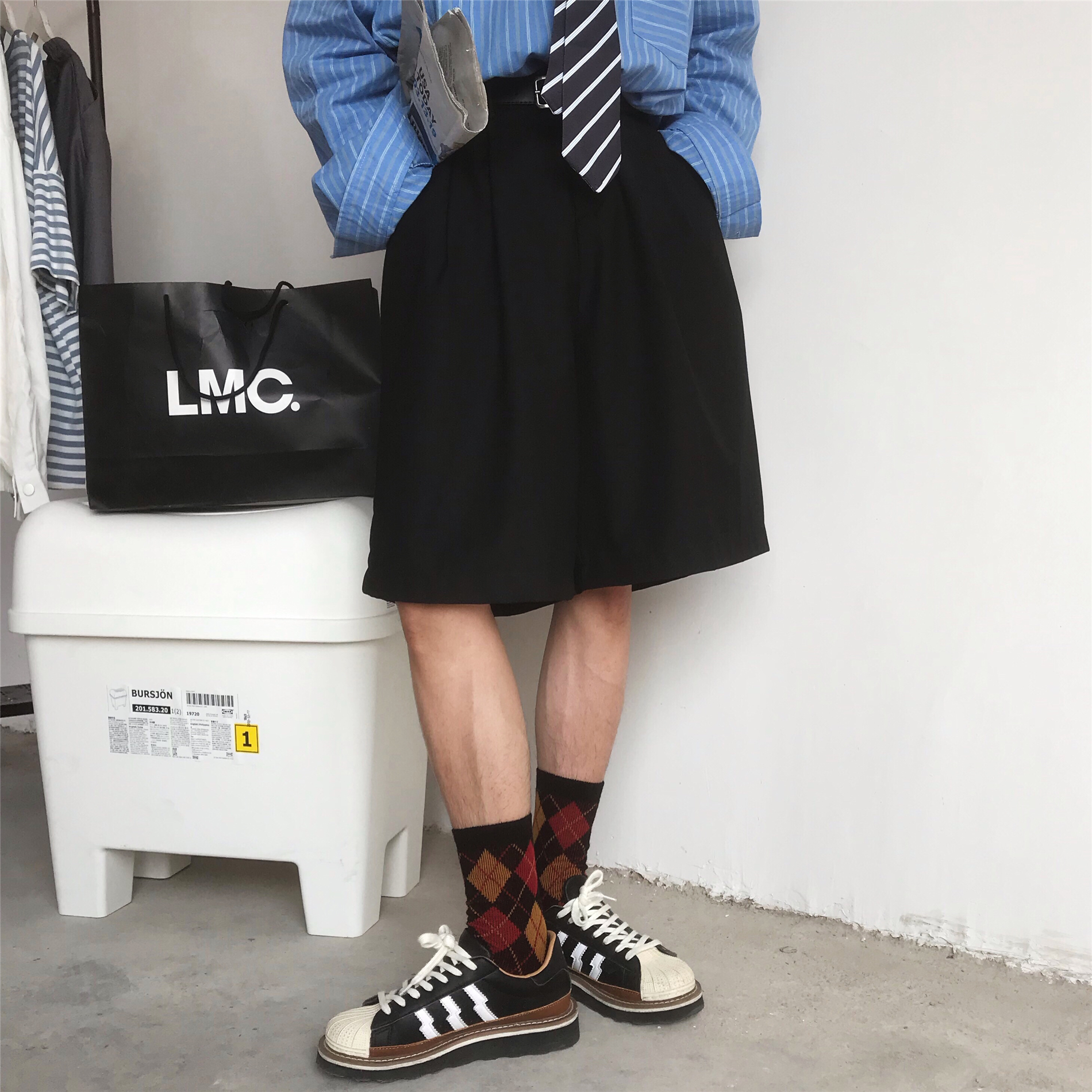 Summer Solid Color Korean Style Loose High Waist Five-Point Pants | Versatile Retro Casual Trousers for Men and Women