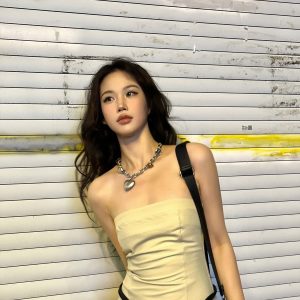 Summer Vintage Nylon Strapless Dress for Women - High-End French Style, Elegant and Chic for a Perfect Summer Look