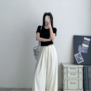 Summer Wide-Leg Sunscreen Pants for Women - Casual Thin Floor-Length Trousers for Work - Sun Yuzu Cool Style