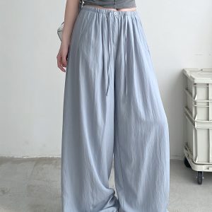 Summer Wide-Leg Sunscreen Pants for Women - Casual Thin Floor-Length Trousers for Work - Sun Yuzu Cool Style