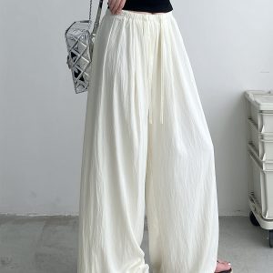 Summer Wide-Leg Sunscreen Pants for Women - Casual Thin Floor-Length Trousers for Work - Sun Yuzu Cool Style
