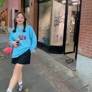 Summer Women's Printed Long Sleeve T-Shirt - Loose Fit, Slimming Round Neck, Sun Protection, Trendy and Stylish