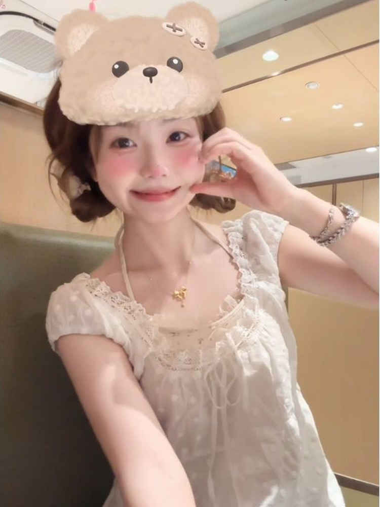 Summer Women's White Square Neck T-Shirt with Lace Spliced Puff Sleeves - French Style Sweet Fashion Top Summer Women's White Square Neck T-Shirt with Lace Spliced Puff Sleeves - French Style Sweet Fashion Top