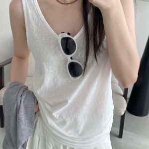 Sun Grapefruit Relaxed Basic Tank Top - Versatile Casual Wear for Outdoor Comfort, Perfect for Lazy Days and Everyday Style