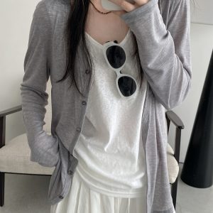 Sun Grapefruit Relaxed Basic Tank Top - Versatile Casual Wear for Outdoor Comfort, Perfect for Lazy Days and Everyday Style