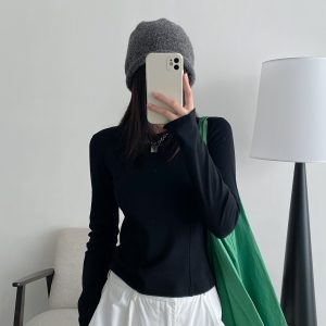 Sun Grapefruit Short-Sleeve T-Shirt for Women - Round Neck Slim-Fit Summer Top, Trendy Niche Shoulder Style