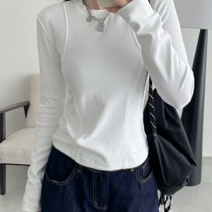 Sun Grapefruit Short-Sleeve T-Shirt for Women - Round Neck Slim-Fit Summer Top, Trendy Niche Shoulder Style