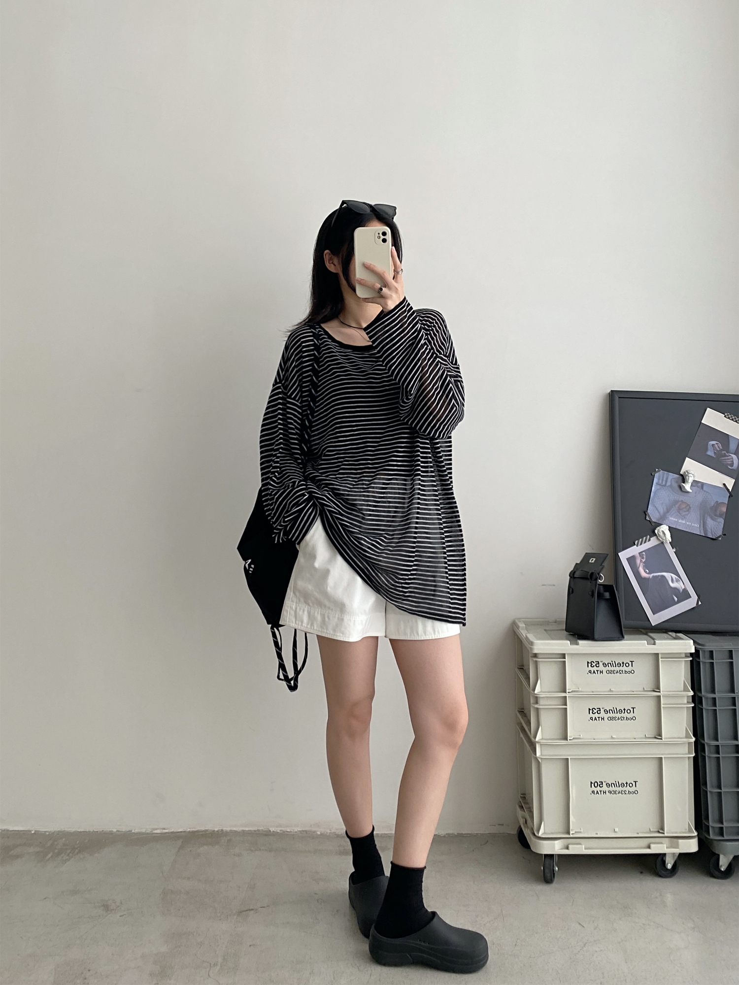 Sun Protection Striped Round Neck Long Sleeve Knitted T-Shirt for Women - Summer Loose Thin Cardigan in Korean Style Sun Protection Striped Round Neck Long Sleeve Knitted T-Shirt for Women - Summer Loose Thin Cardigan in Korean Style