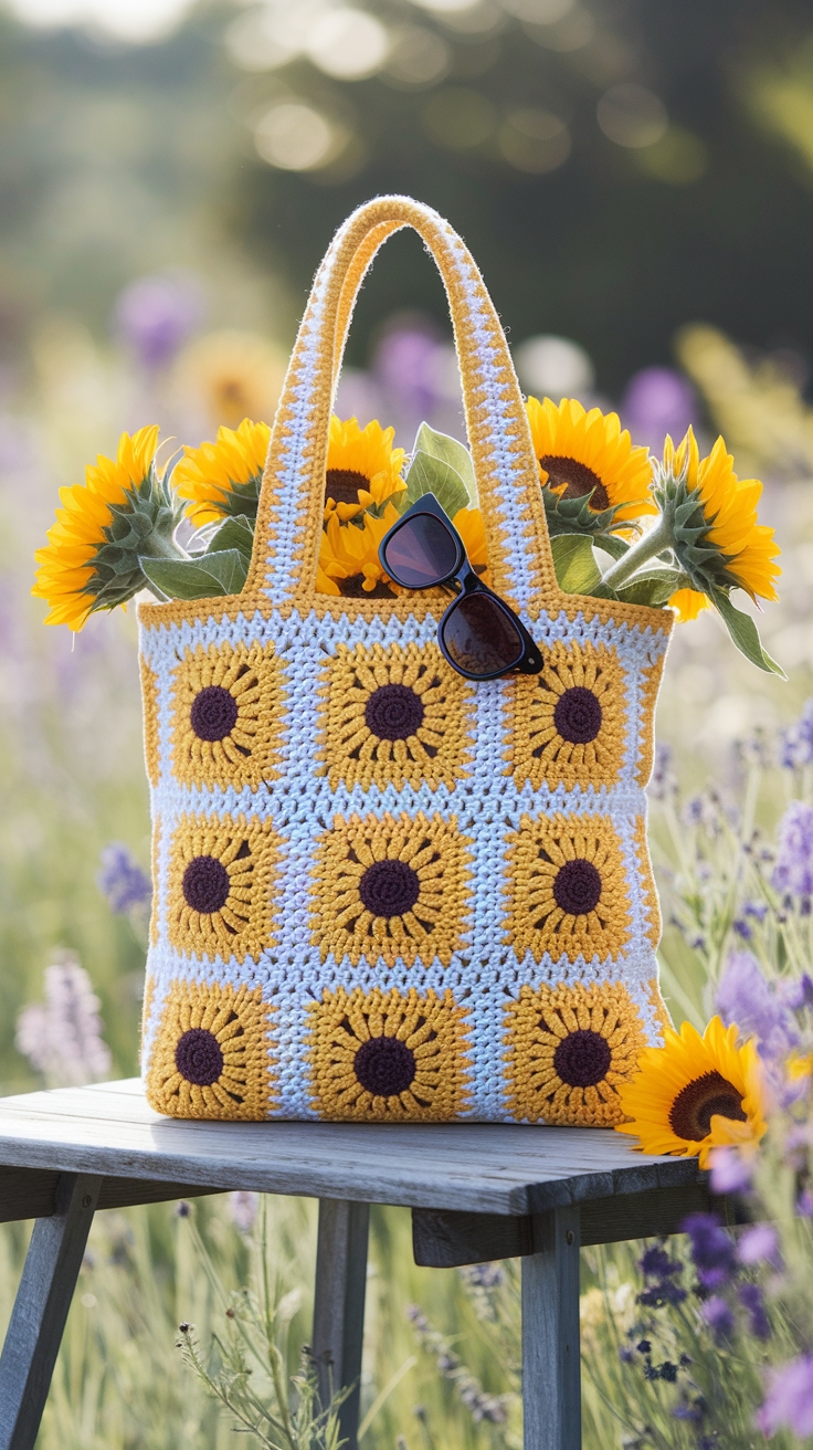 Sunflower Tote Bag Crochet: Brighten Your Look outfit idea