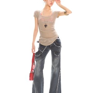 Sweet and Spicy Sheer Snake Print Short Sleeve T-Shirt for Women - Comfortable Round Neck Slim Fit Top, Y2K Fashion Essential