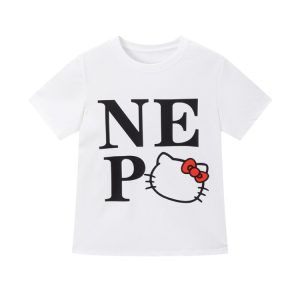 Sweet Cool Kitty Cartoon Print Short Sleeve T-Shirt for Women - Summer 2025 Slim Fit Casual Top, Cute Y2K Style