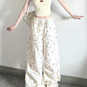 Sweet Cool Spicy Girl Cargo Pants - Loose Straight-Leg Wide-Leg Sports Casual Trousers for a 90s Y2K Inspired Look