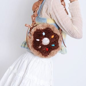 Sweet Donut Small Round Crossbody Bag for Girls - Cute Trendy Phone Bag in Lolita Style