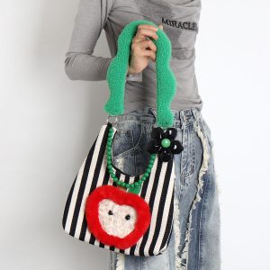 Sweet Plush Apple Tote Bag for Women - Cute Niche Design, Perfect for Christmas Gifts, Stylish Shoulder Bag for Everyday Use