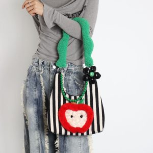 Sweet Plush Apple Tote Bag for Women - Cute Niche Design, Perfect for Christmas Gifts, Stylish Shoulder Bag for Everyday Use