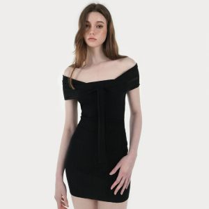 Tencel Multi-Wear Strapless Shawl Knitted Dress - Versatile Fashion for 90s Y2K Style