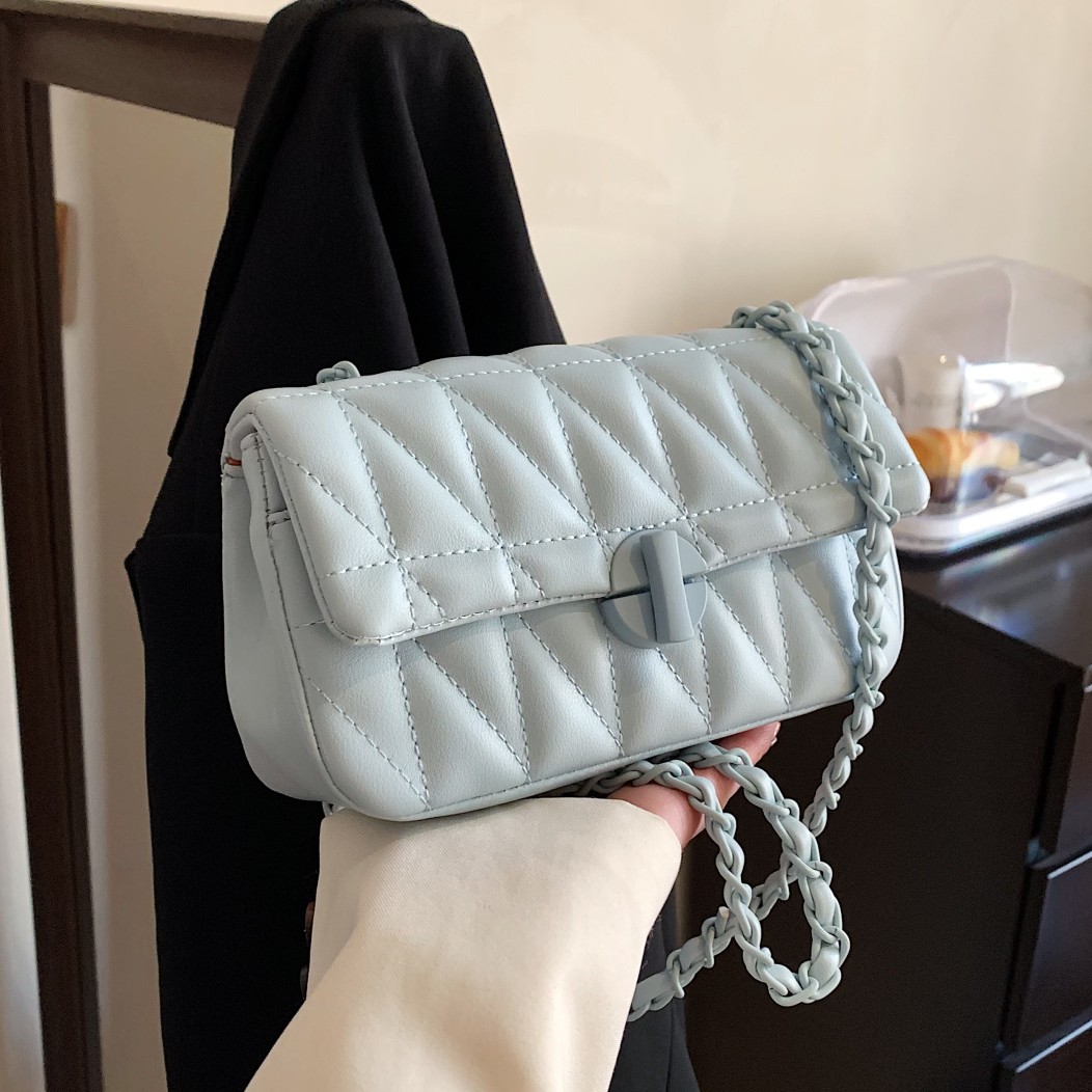 Textured Diamond-Patterned Chain Shoulder Bag for Women - Versatile Spring/Summer 2025 Small Crossbody Bag