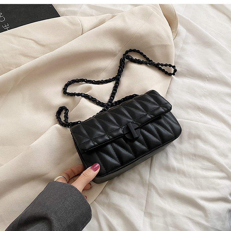 Textured Diamond-Patterned Chain Shoulder Bag for Women - Versatile Spring/Summer 2025 Small Crossbody Bag