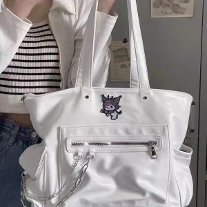 Textured Large-Capacity Shoulder Tote Bag for Women - Stylish 2025 Model Ideal for College Students and Daily Use