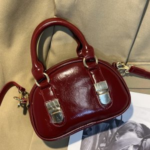 Textured Niche Bowling Bag for Women - 2025 Fashion, Simple Design, Small Round Shoulder Crossbody Handbag