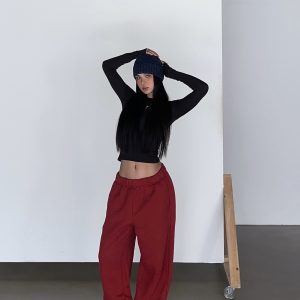 Thick Fleece 2-in-1 Butt-Lifting Sweatpants for Cold Weather, Narrow Waist Drawstring, Super Warm, Available in 3 Colors