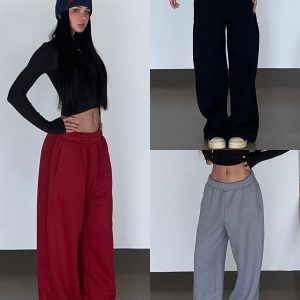 Thick Fleece 2-in-1 Butt-Lifting Sweatpants for Cold Weather, Narrow Waist Drawstring, Super Warm, Available in 3 Colors