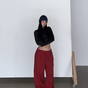 Thick Fleece 2-in-1 Butt-Lifting Sweatpants for Cold Weather, Narrow Waist Drawstring, Super Warm, Available in 3 Colors