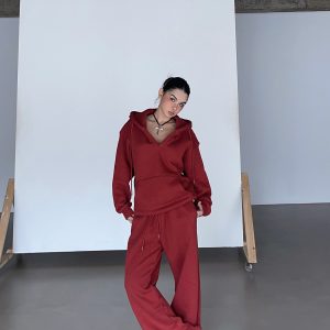 Thick Fleece V-Neck Hoodie for Cold Weather - Super Warm Loose Fit - Cozy Lazy Style - Available in 3 Colors