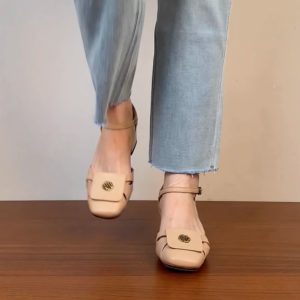 Thick-Heeled Open-Toe Sandals for Women - Hollow Design, Camellia Style, Summer 2025 Trendy High Heels