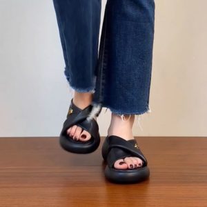 Thick-Soled Cross-Strap High Heels Sandals for Women - Summer 2025 Outdoor Footwear, Trendy Y2K Style