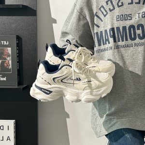 Thick-Soled Dad Shoes for Women - 2025 New Style Mesh Breathable Casual Sneakers - Versatile Soft-Soled White Sports Footwear