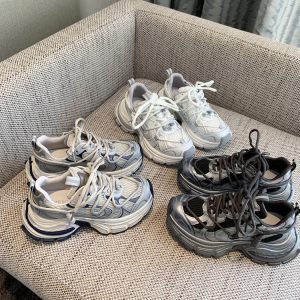 Thick-Soled Dad Shoes for Women - 2025 Spring Casual Outdoor Footwear, Versatile Height-Increasing Sports Sneakers