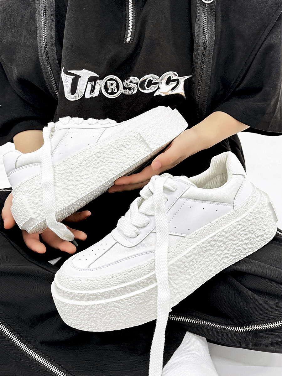 Thick-Soled Height-Increasing Canvas Shoes for Men - Trendy Breathable Mesh Platform Sneakers, Retro Sports Board Shoes Thick-Soled Height-Increasing Canvas Shoes for Men - Trendy Breathable Mesh Platform Sneakers, Retro Sports Board Shoes