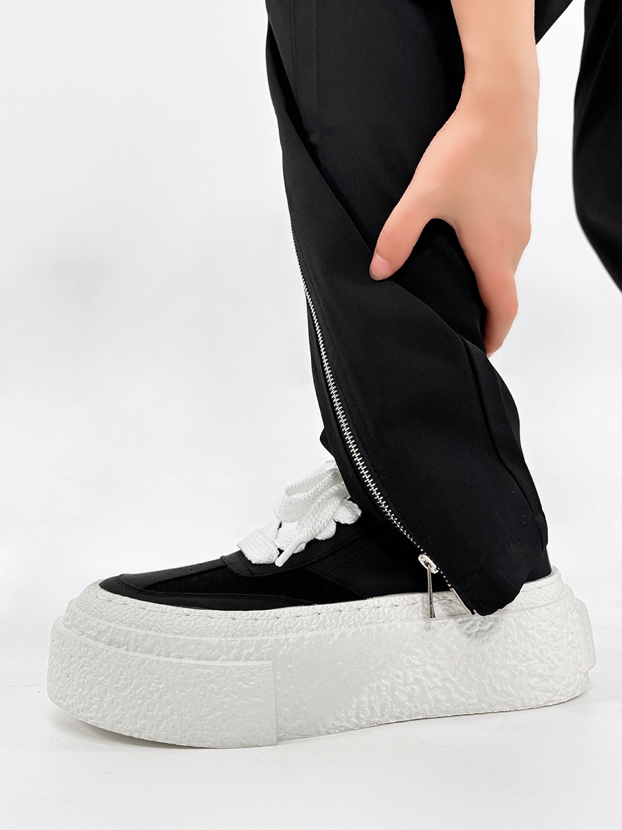 Thick-Soled Height-Increasing Canvas Shoes for Men - Trendy Breathable Mesh Platform Sneakers, Retro Sports Board Shoes Thick-Soled Height-Increasing Canvas Shoes for Men - Trendy Breathable Mesh Platform Sneakers, Retro Sports Board Shoes