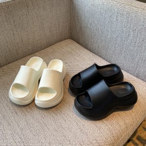 Thick-Soled One-Strap Sandals for Women - Summer 2025 Versatile Height-Increasing Slippers for Petite Figures, Non-Slip Design