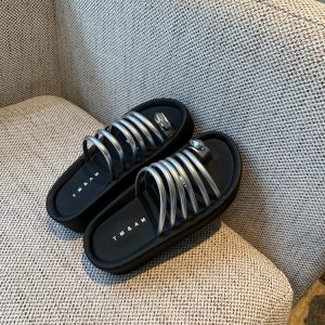 Thick-Soled Open-Toe Platform Sandals for Women - Summer 2025 Casual One-Strap Height-Increasing Slippers