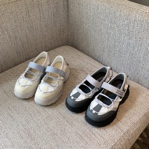 Thick-Soled Velcro Mary Jane Shoes for Women - Breathable Mesh Height-Increasing Casual Flats for Spring/Summer 2025