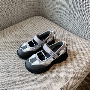 Thick-Soled Velcro Mary Jane Shoes for Women - Breathable Mesh Height-Increasing Casual Flats for Spring/Summer 2025