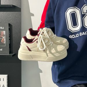 Thick-Soled White Mesh Shoes for Women - Summer 2025 New Style, Breathable, Height-Increasing, Versatile Big Toe Design