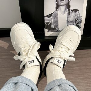 Thick-Soled White Sneakers for Women, 2025 Summer Style, Breathable Big Toe Design, Versatile Footwear for Female Students