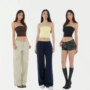 Three-Color Nude Feel High-Elastic One-Piece Bandeau Swimsuit - Trendy Summer Beachwear