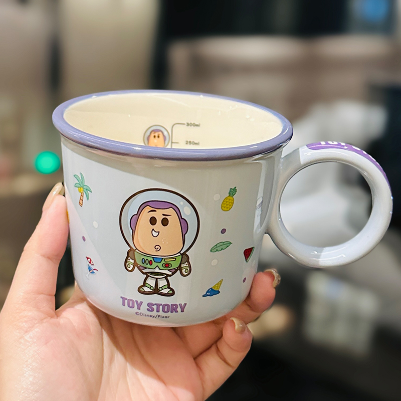 Toy Story Buzz Lightyear Ceramic Water Cup - Cute Kids' Mug for Milk, Oatmeal, Breakfast - Fun Cartoon Design