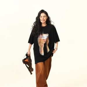 Trendy American Street Style Printed Short-Sleeve T-shirt for Men and Women - Hip-Hop Summer Unisex Fashion Top